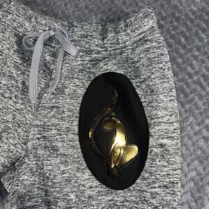 Baby Phat Jogger Sweatpants Women's Size Large Gray Gold Accents Drawstring Logo